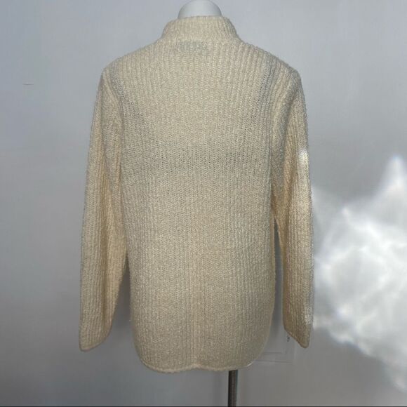 Sideffects California Ivory vintage Open Texture Long Cardigan - Picture 8 of 9